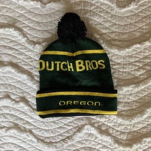 Dutch Bros University of Oregon pom Pom beanie